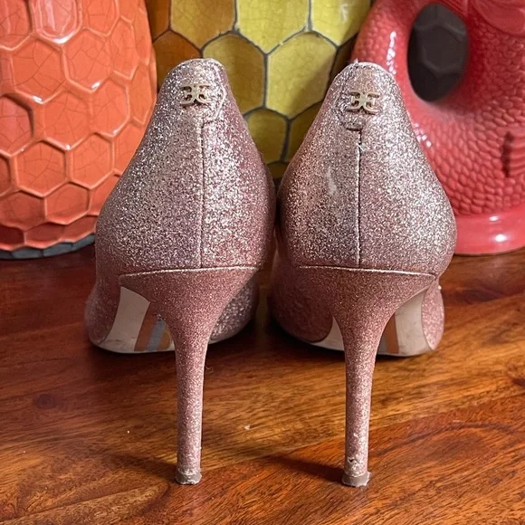 Sam Edelman Sparkly Rose Gold Glitter Pumps - Picture 2 of 10